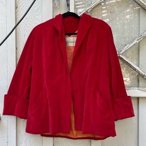 STUNNING vintage red velvet coat